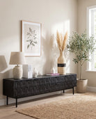 Black Galaxy Wooden TV Stand - Art and craft furniture