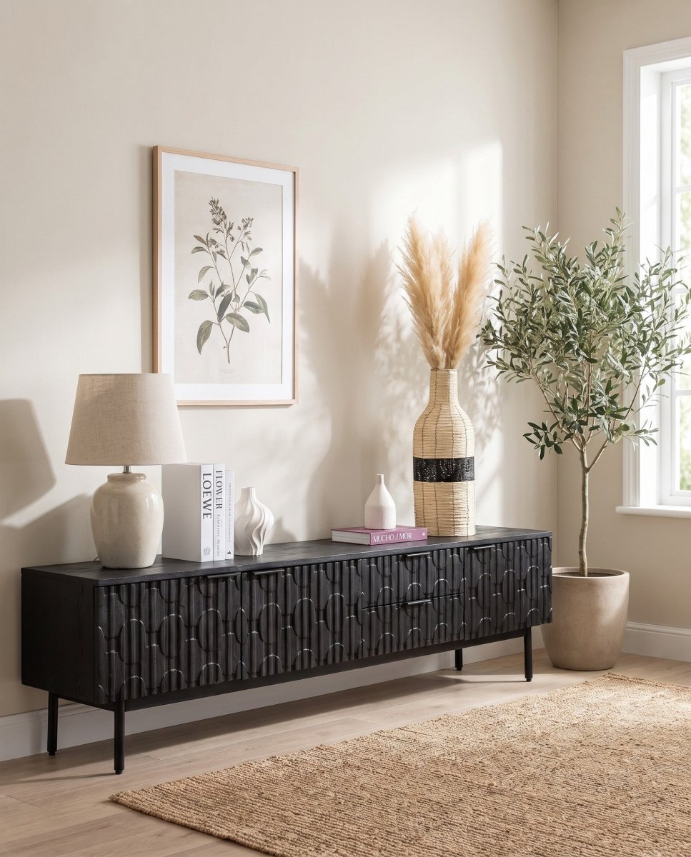 Black Galaxy Wooden TV Stand - Art and craft furniture