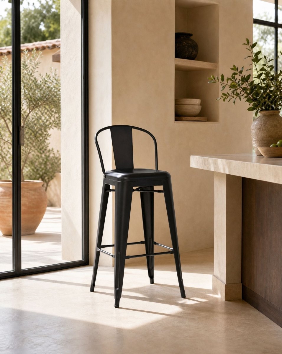 Black Metal Bar Stool - Art and craft furniture