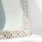BUENOS HAND CARVED MANGO WOOD MIRROR FRAME - Art and craft furniture