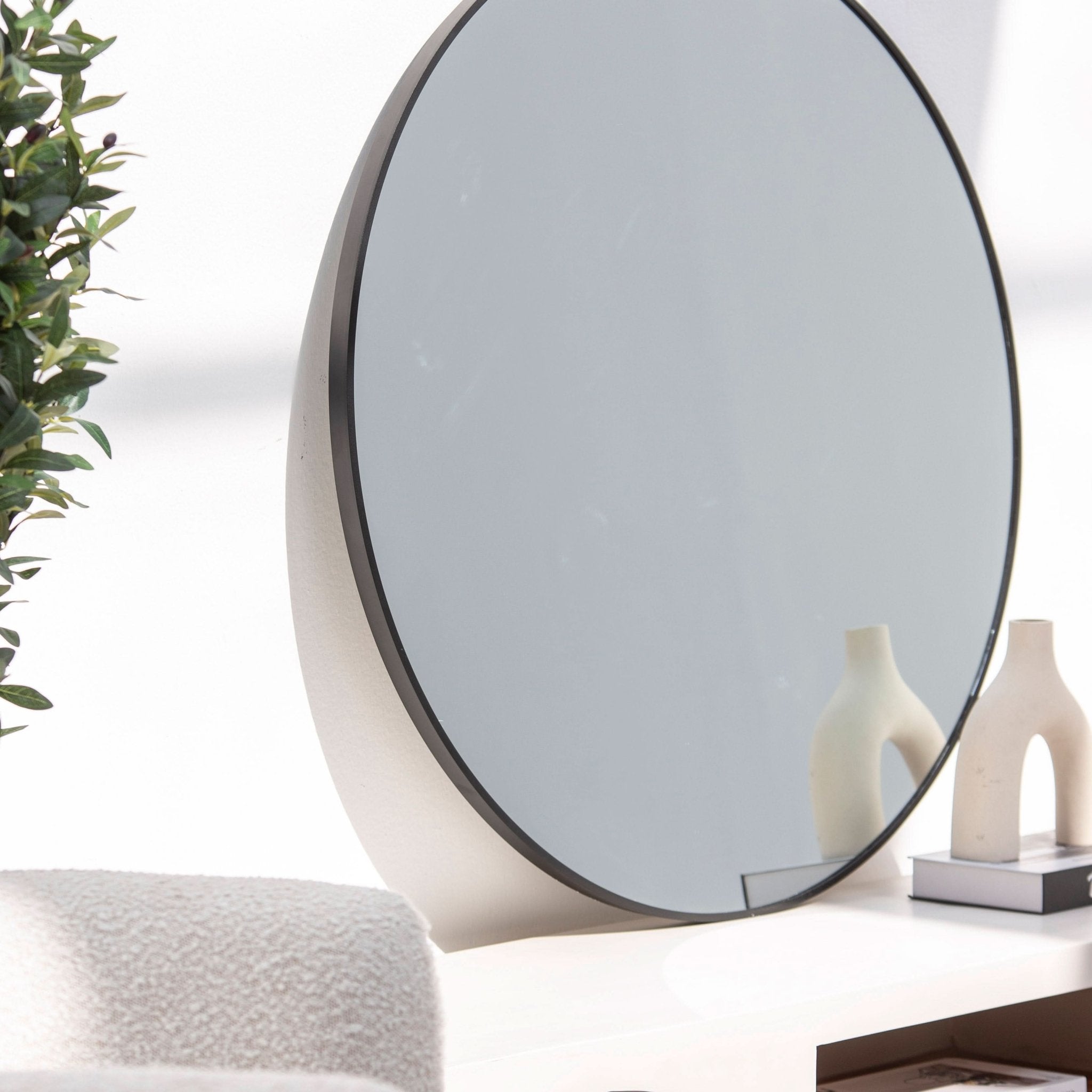 BYRON BLACK METAL ROUND MIRROR FRAME - Art and craft furniture
