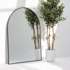 BYRON BLACK METAL ROUND TOP MIRROR FRAME - Art and craft furniture
