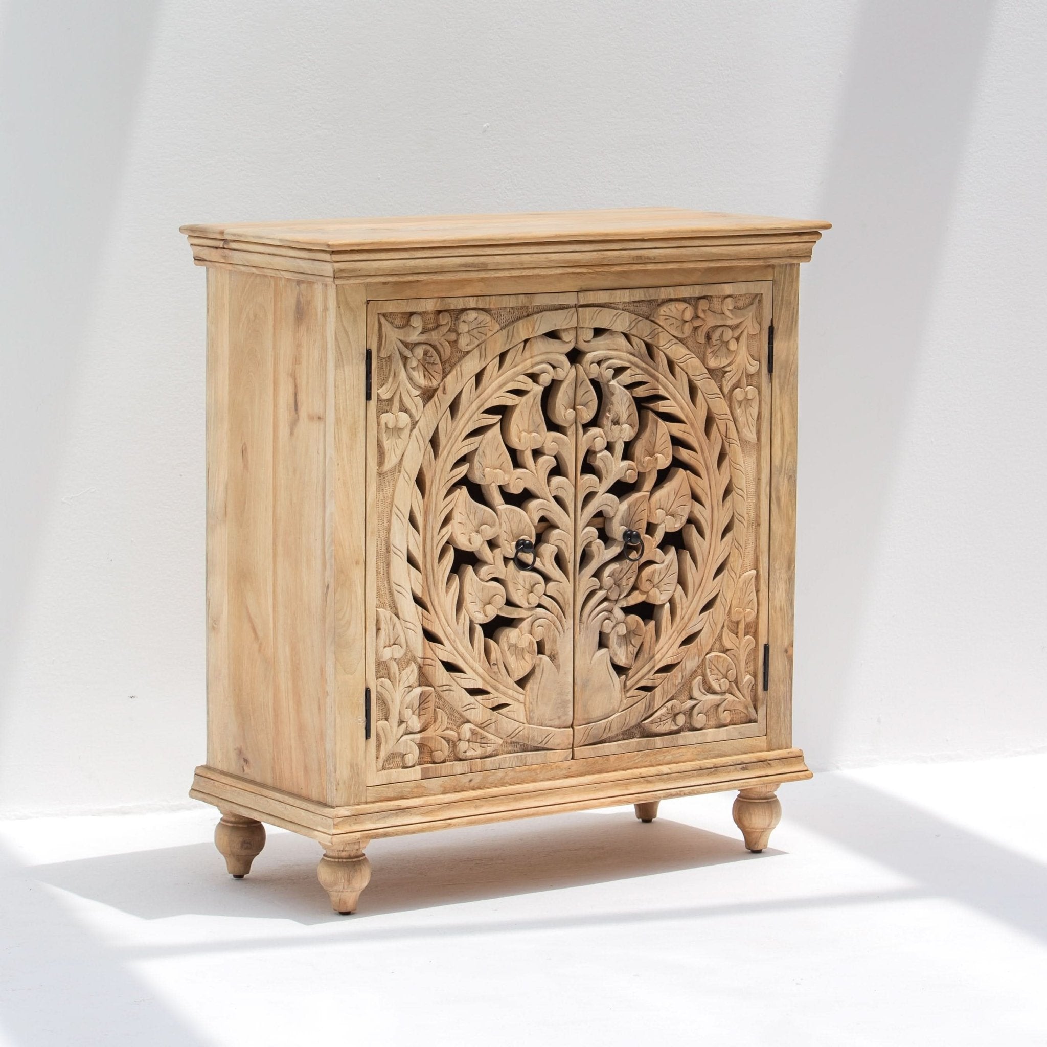CALVIAN CARVING TWO DOOR SIDEBOARD - Art and craft furniture