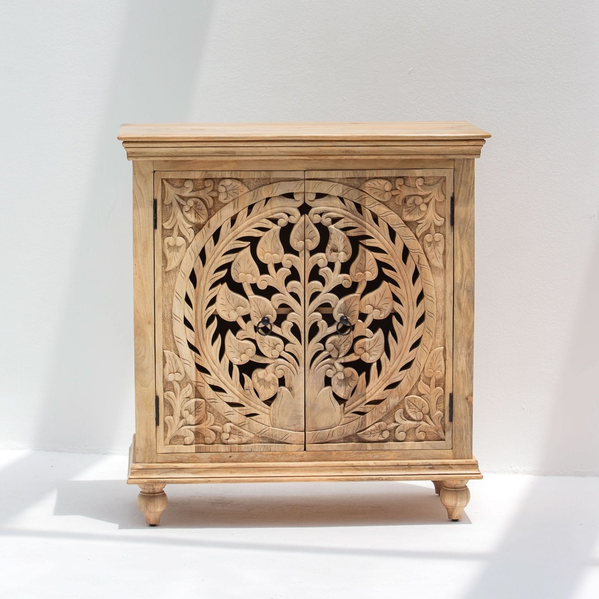 CALVIAN CARVING TWO DOOR SIDEBOARD - Art and craft furniture