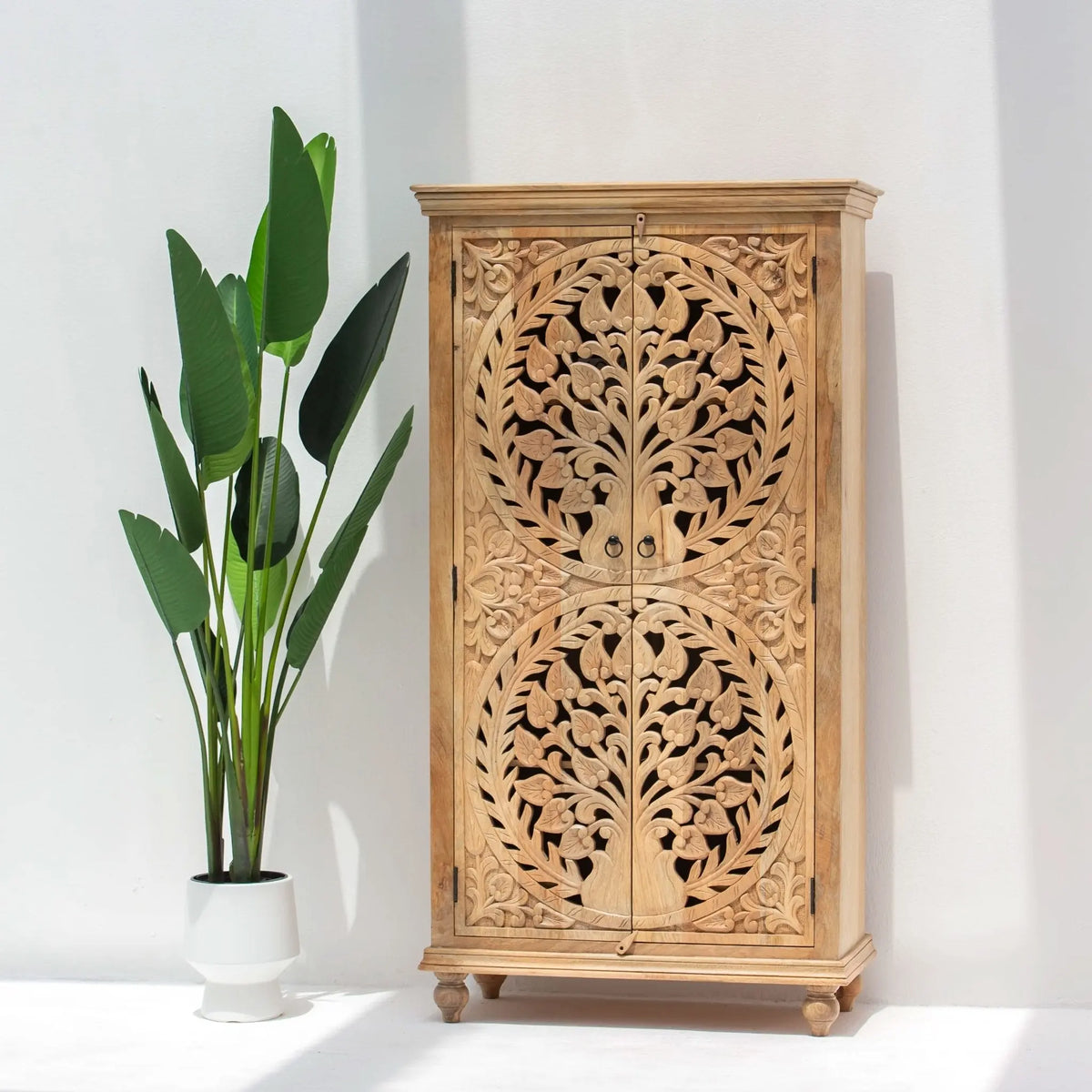 Calvian Wooden Carving Cabinet