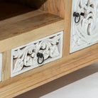 CALVIAN WOODEN CARVING TV STAND - Art and craft furniture