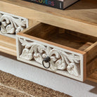 CALVIAN WOODEN CARVING TV STAND - Art and craft furniture