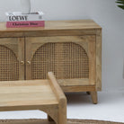 CANOVA-CURVE CANE FOUR DOOR TV STAND - Art and craft furniture