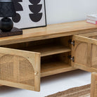 CANOVA-CURVE CANE FOUR DOOR TV STAND - Art and craft furniture