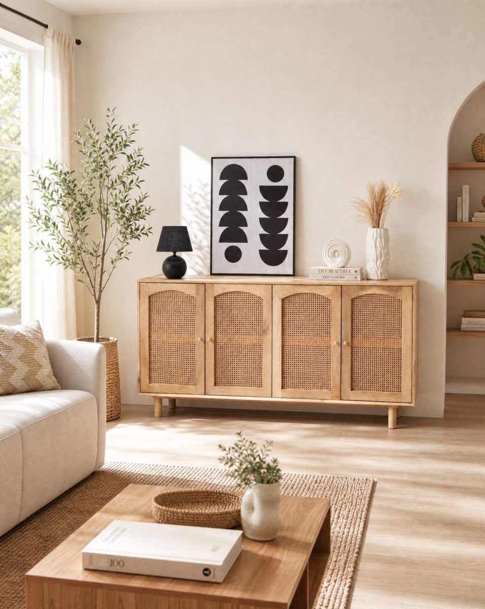 Canova Rattan Four Door Sideboard - Art and craft furniture