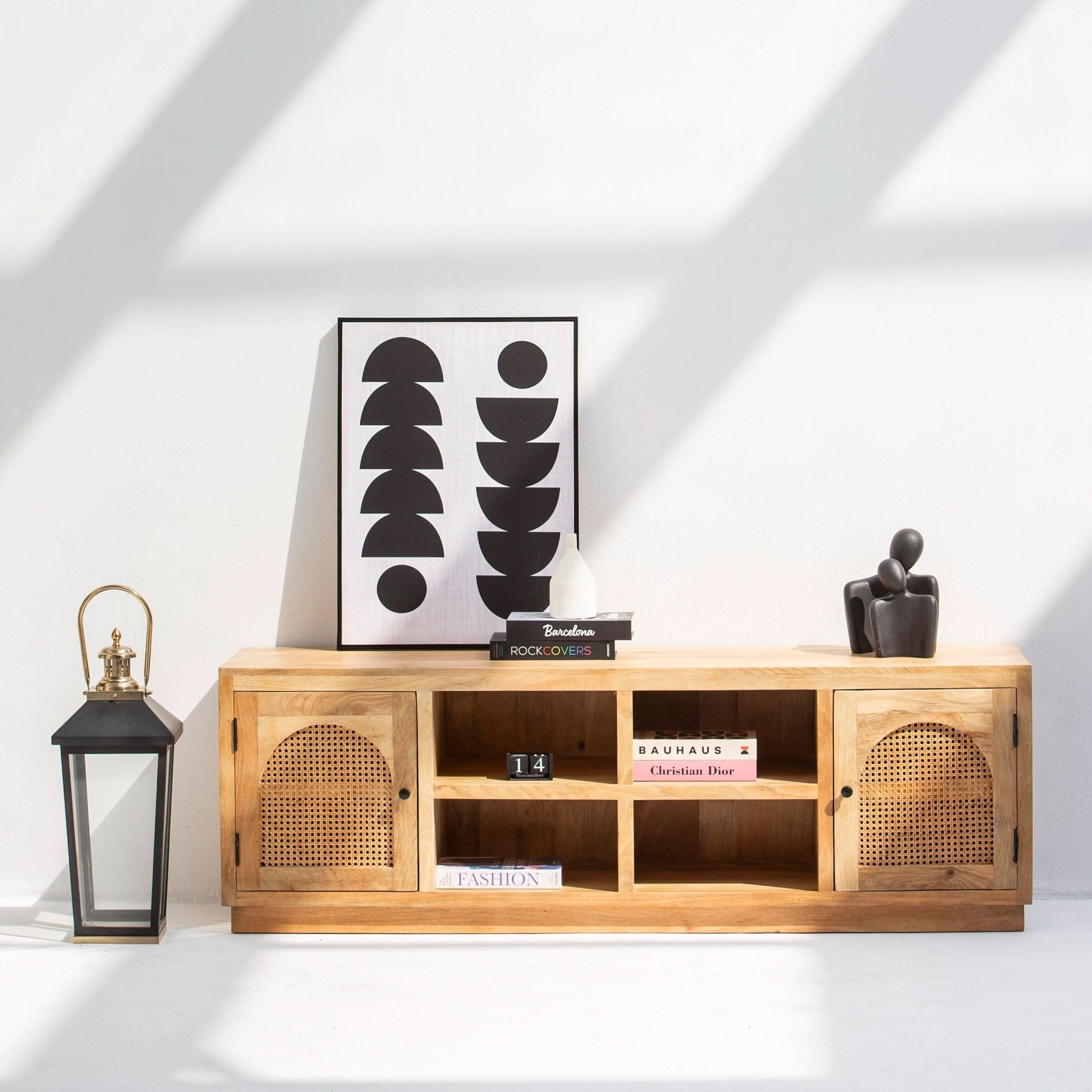 CANOVA RATTAN TWO DOOR TV STAND - Art and craft furniture