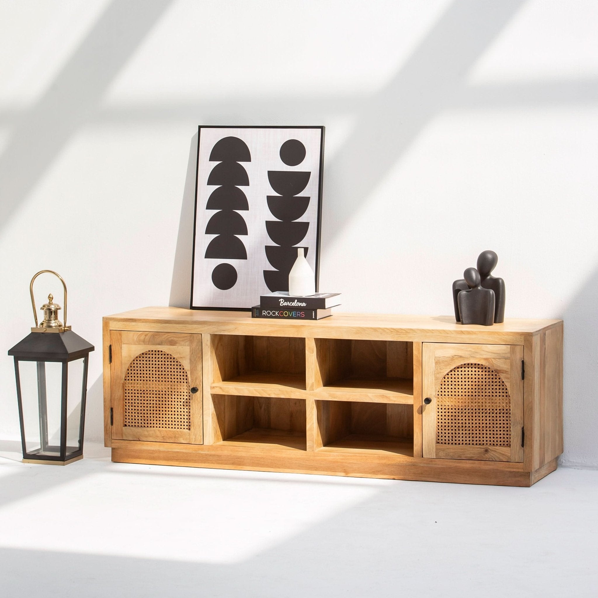 CANOVA RATTAN TWO DOOR TV STAND - Art and craft furniture