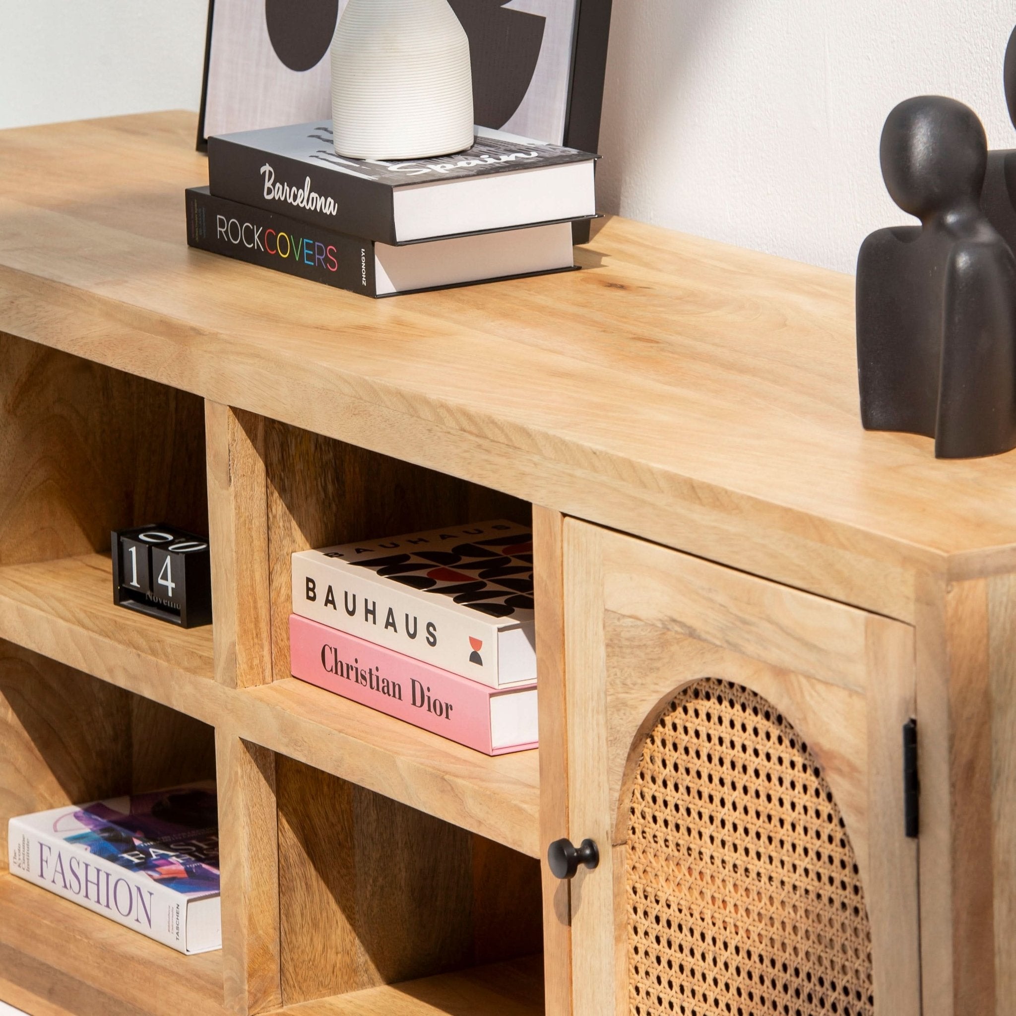 CANOVA RATTAN TWO DOOR TV STAND - Art and craft furniture