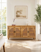 Canovia Cane Four door Sideboard - Art and craft furniture