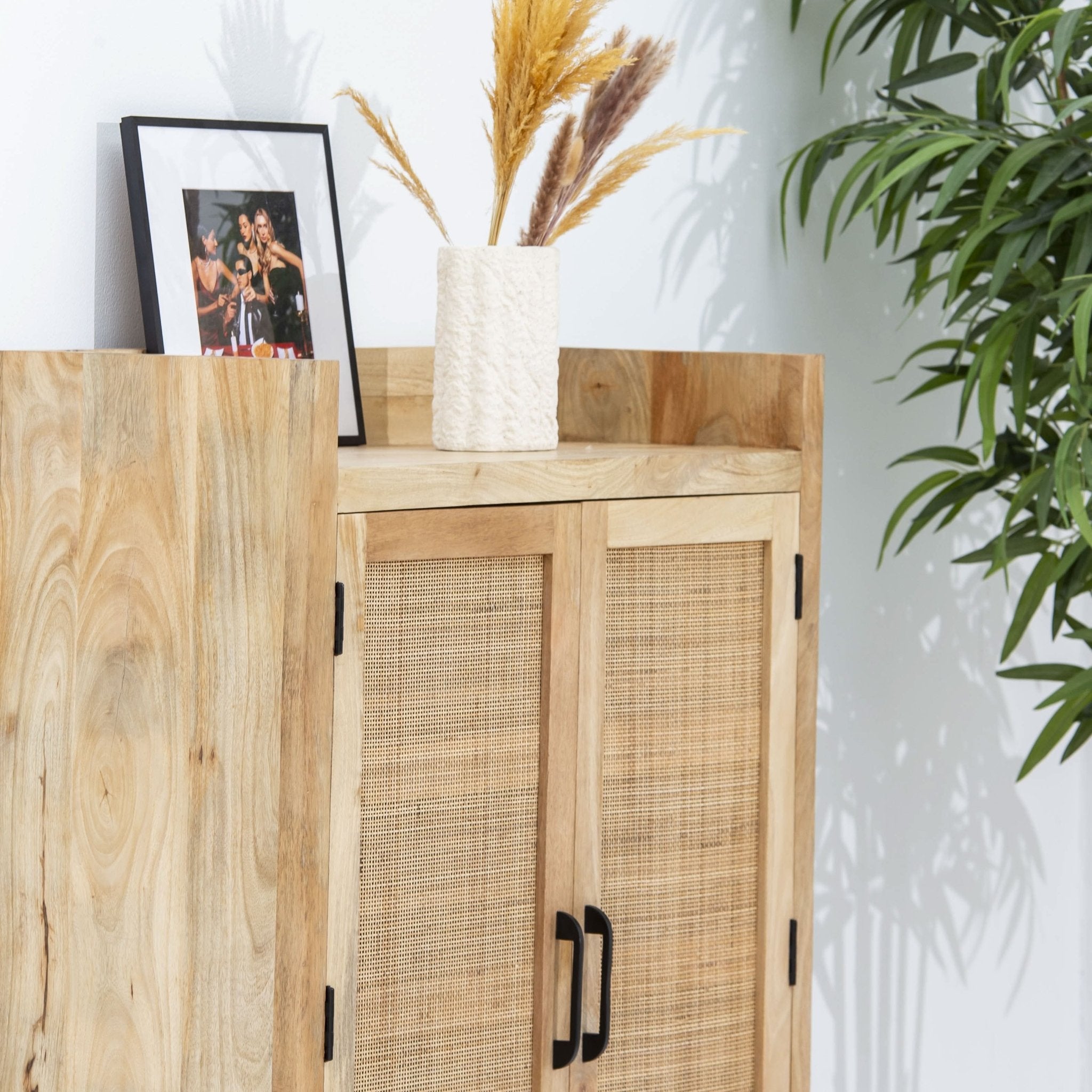 CANOVIA CANE MANGO WOOD SHOE ORGANIZER - Art and craft furniture