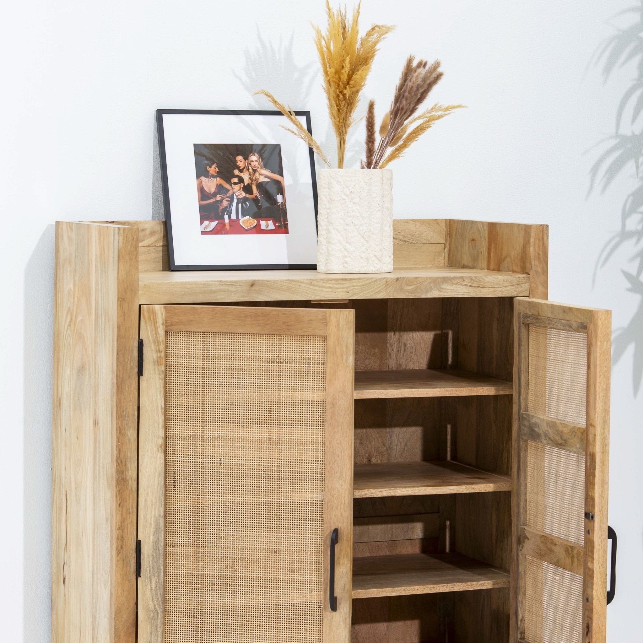 CANOVIA CANE MANGO WOOD SHOE ORGANIZER - Art and craft furniture