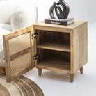 CANOVIA CANE ONE DOOR NIGHTSTAND TABLE - Art and craft furniture