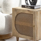 CANOVIA CANE ONE DOOR NIGHTSTAND TABLE - Art and craft furniture