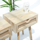 CANOVIA CANE ONE DRAWER NIGHTSTAND TABLE - Art and craft furniture