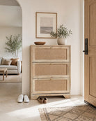 Canovia Cane Shoe Rack - Art and craft furniture