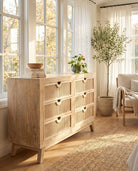 Canovia Cane Six Drawer Draw Chest - Art and craft furniture
