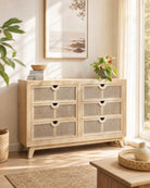 Canovia Cane Six Drawer Draw Chest - Art and craft furniture
