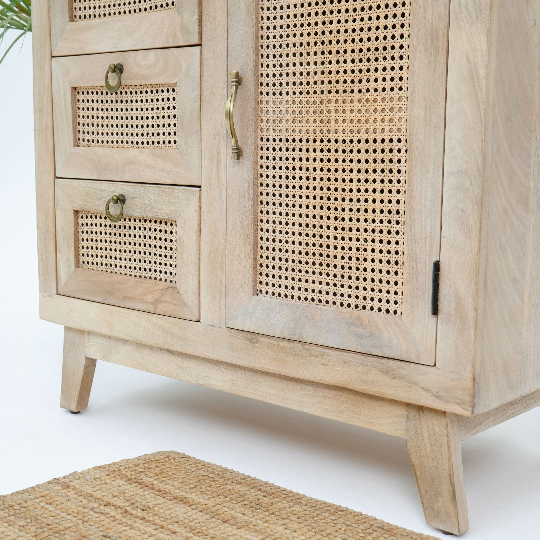 CANOVIA CANE THREE DRAWER ONE DOOR SIDEBOARD - Art and craft furniture