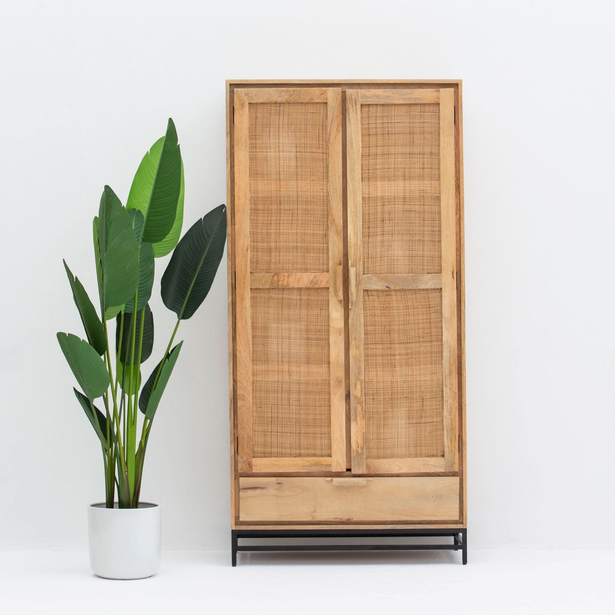 CANOVIA CANE TWO DOOR ONE DRAWER CABINET - Art and craft furniture