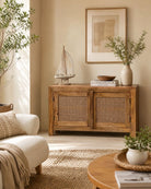 Canovia Cane Two Door Shoes Rack - Art and craft furniture