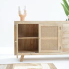 CANOVIA CANE TWO DOOR THREE DRAWER SIDEBOARD - Art and craft furniture