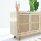 CANOVIA CANE TWO DOOR THREE DRAWER SIDEBOARD - Art and craft furniture