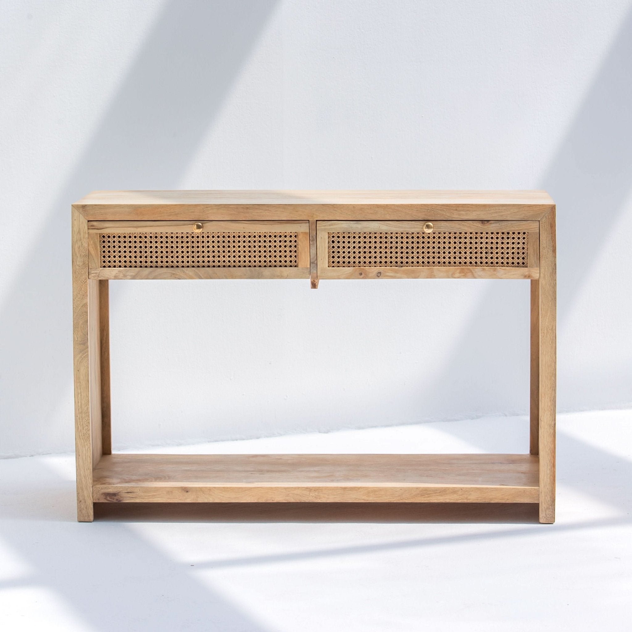 CANOVIA CANE TWO DRAWER CANSOLE TABLE - Art and craft furniture