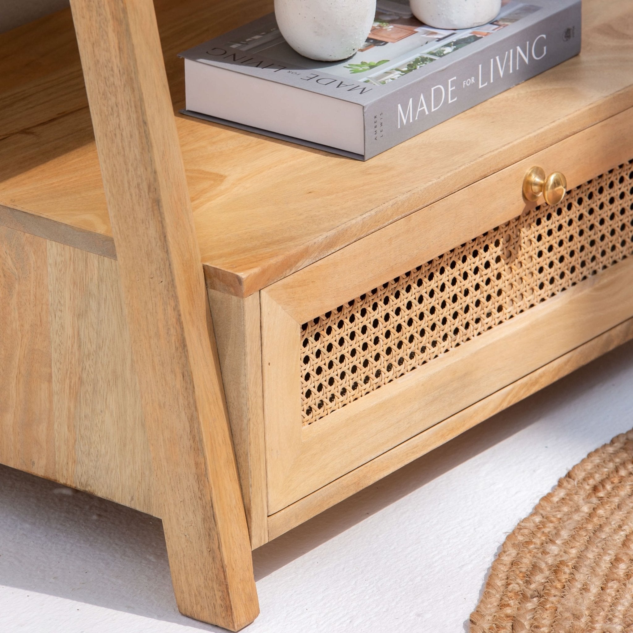 CANOVIA CANE WITH ONE DRAWER BOOKSELF - Art and craft furniture