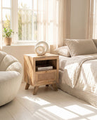 Canovia Rattan Bed Side Table - Art and craft furniture