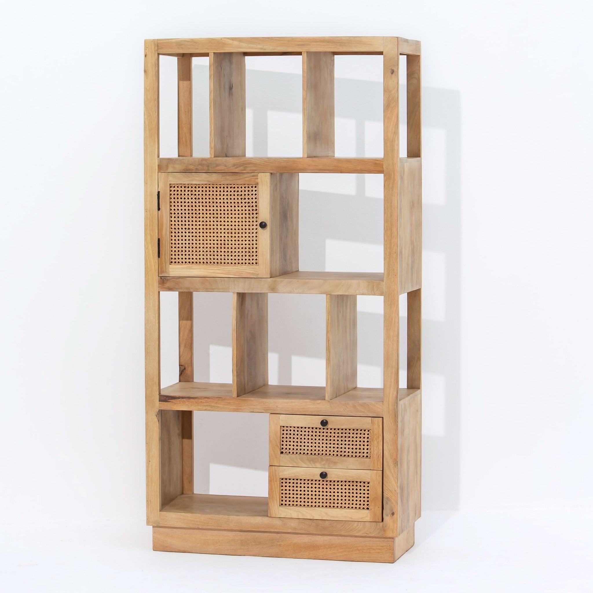CANOVIA RATTAN MANGO WOOD BOOKSHELF - Art and craft furniture