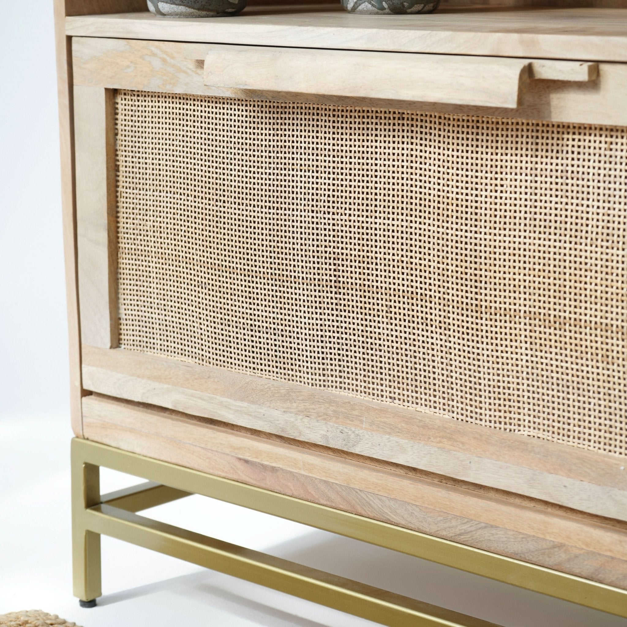 CANOVIA RATTAN MANGO WOOD BOOKSHELF - Art and craft furniture