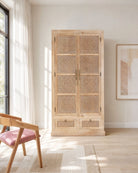Canovia Rattan Mango wood Cabinet - Art and craft furniture