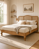 CANOVIA RATTAN WOODEN BED - Art and craft furniture