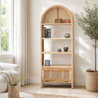 Canovia Rattan Wooden BookShelve - Art and craft furniture