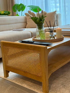 Canovia Rattan Wooden Coffee Table - Art and craft furniture