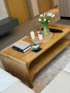 Canovia Rattan Wooden Coffee Table - Art and craft furniture