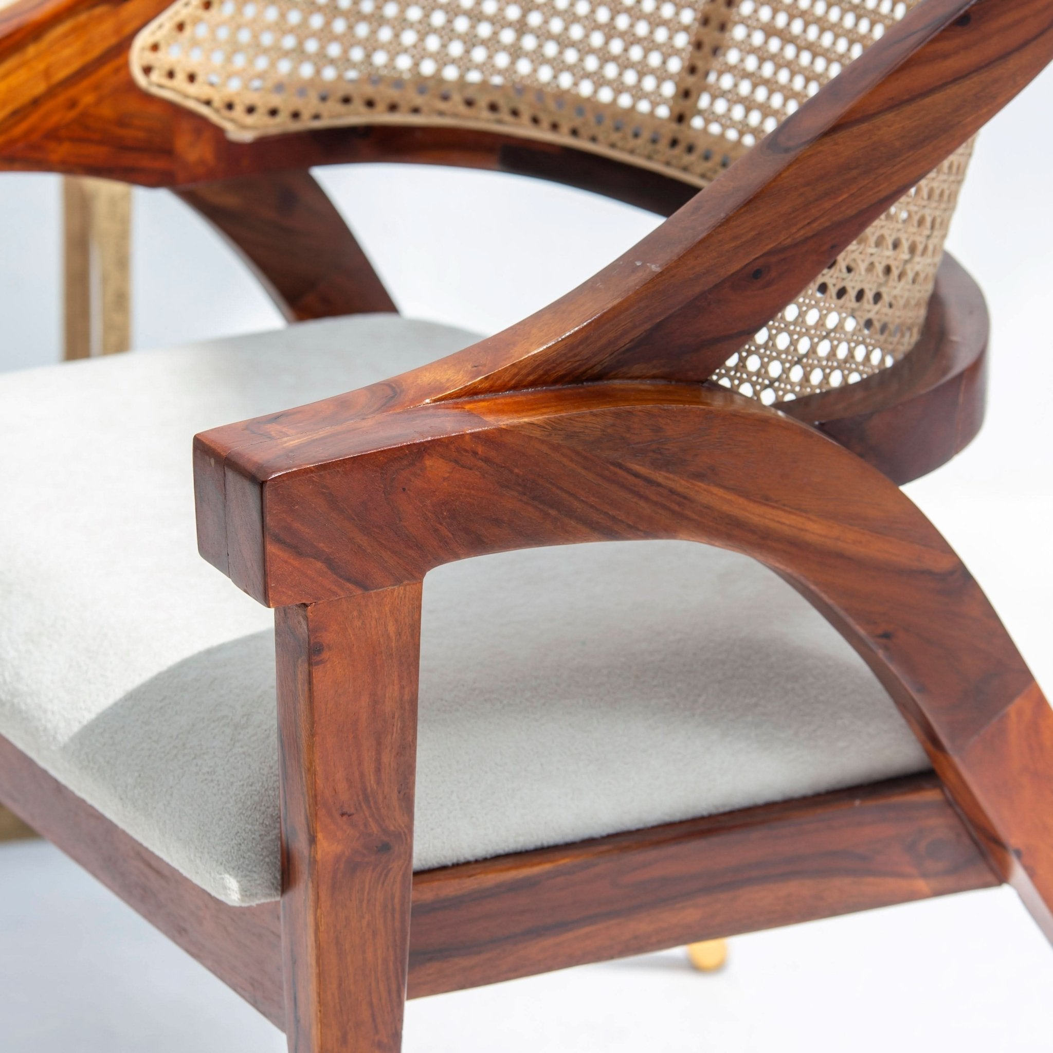 CANOVIA SHEESAM WOOD CANE CHAIR - Art and craft furniture