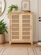 Canovia Wooden Cane Shoe Rack Art and craft furniture