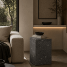Carnico Dark Grey Side Table Plinth - Art and craft furniture