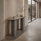 Carnico Grey Honed Marble Console Table - Art and craft furniture
