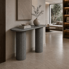 Carnico Grey Honed Marble Console Table - Art and craft furniture