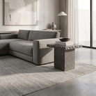 Carnico Marble Dark Grey Side Table - Art and craft furniture