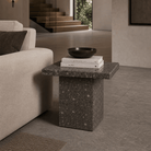 Carnico Marble Dark Grey Side Table - Art and craft furniture