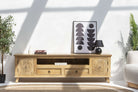 CARVA CARVING WOODEN TV STAND - Art and craft furniture