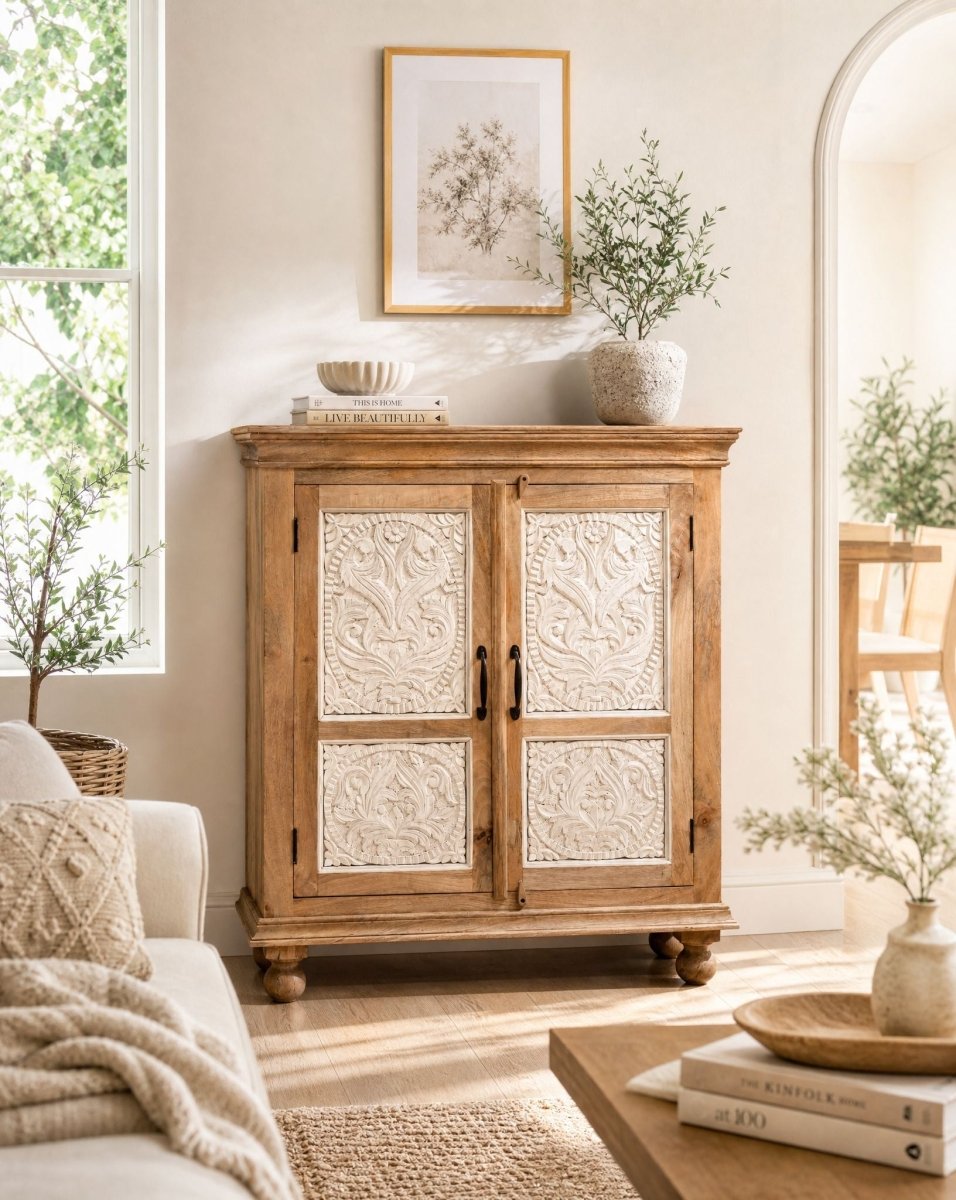Carva Wooden Sideboard - Art and craft furniture